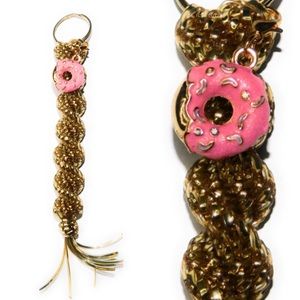 Gold Keychain + Donut Charm